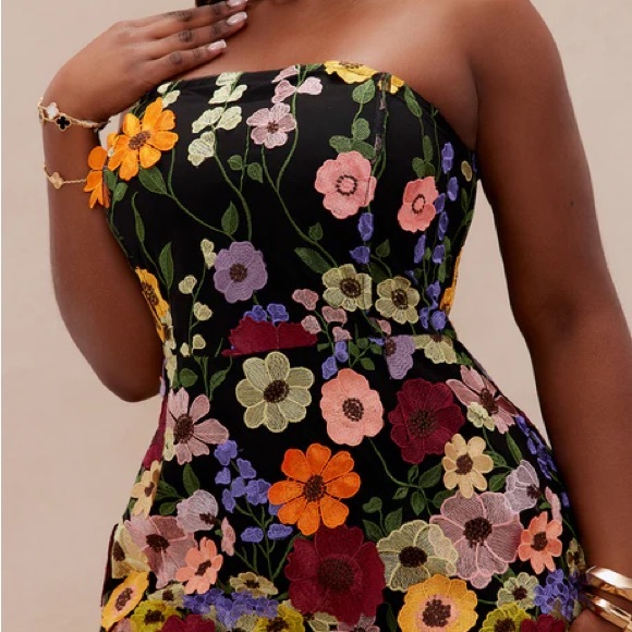 Marcella Embroidered A-Line Mini Dress - Black/combo - Picture 8 of 8